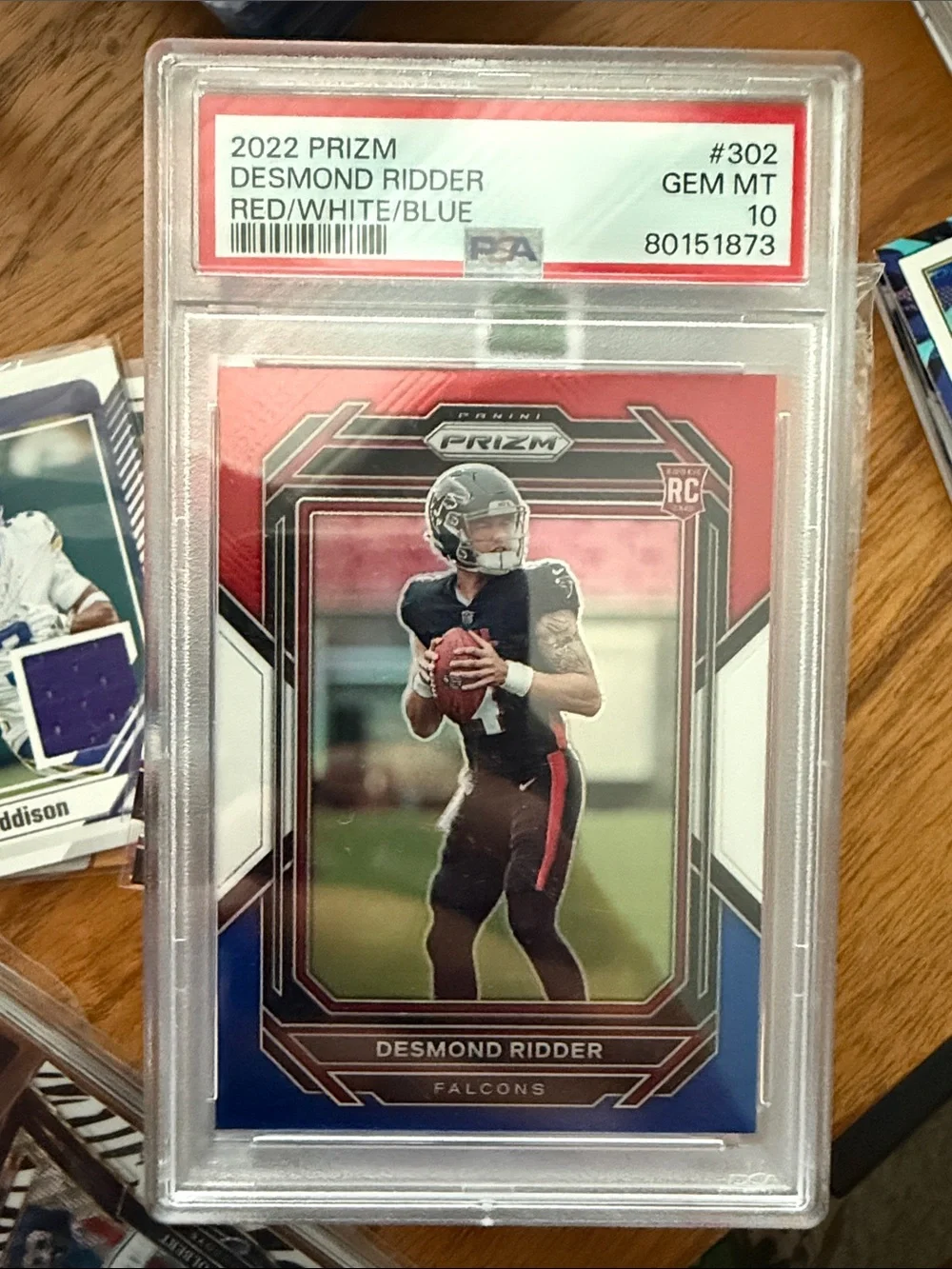 2022 Desmond Ridder Rookie Card - Red/White/Blue